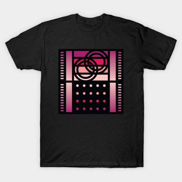 “Dimensional Rings” - V.5 Red - (Geometric Art) (Dimensions) - Doc Labs T-Shirt by Doc Labs